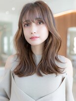 ケアリー 流山おおたかの森(Carelly)&nbsp;大人かわいい前髪セシルカットココアブラウンフリンジウェーブ