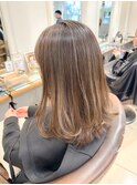 白髪ぼかしハイライト オリーブベージュバレイヤージュ【横浜】k