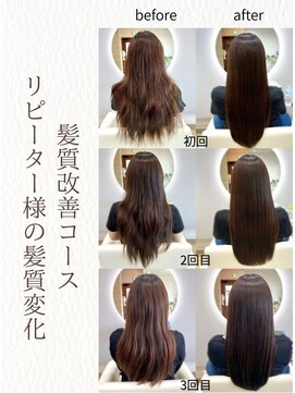 ニックピック(NicPic) 髪質改善コースの経過変化（３週毎施術の事例）