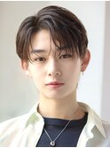 フェザーパーマセンターパートニュアンスパーマ韓国マッシュ黒髪