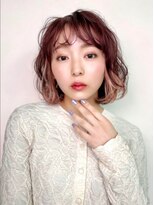 カバーヘア ブリス 戸田公園西口店(COVER HAIR bliss)&nbsp;小顔インナーカラー×ふんわりボブパーマ◎ピンクp戸田公園