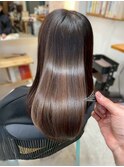 髪質改善ストレート 艶髪 ブラウンベージュカラー 20代 美髪