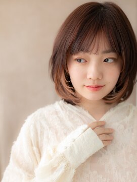 モッズヘア 越谷(mod's hair) イヤリングカラー小顔ミディアムレイヤーカットY越谷20代30代