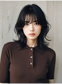ショートボブシースルーマッシュウルフカットショートヘアボブ