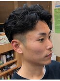 ナチュラルアイロンパーマツーブロックスタイル