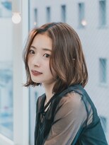 シンクビューティービースト 元町店(sync beauty:beast) 愛されミディくせ毛風カールココアベージュ20代30代40代