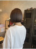 大人カジュアル シンプルカット♪ぱっつんミニボブ