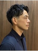 ビジネス速感ショートアップバングツーブロック刈り上げショート