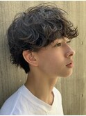 メンズパーマ波巻きパーマツイストスパイラルセンターパート韓国