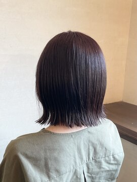 ココカラヘアー ニコ(cococara hair nico) 切りっぱなしボブ/ラベンダーピンク/暖色系