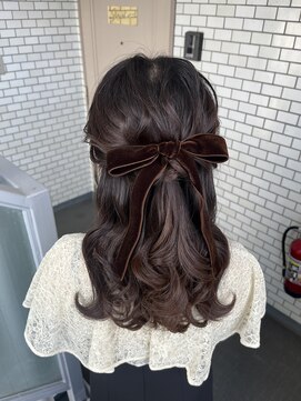 ソノ(sono) ハーフアップ リボンヘア イベントヘア 参列ヘア ライブヘア