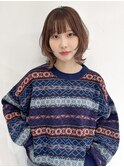 ナチュラルなくびれボブ 顔周り レイヤー