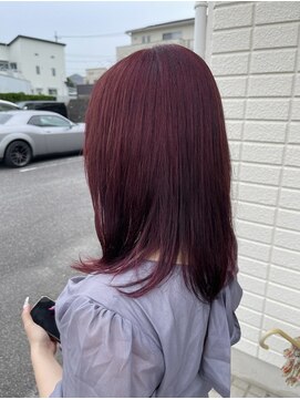 サロン 名和店(SALON) ブリーチ無しダブルカラー/ワインレッド