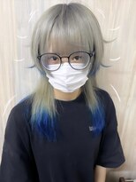 ヘアショップ ホップエム(HAIR SHOP HOP M)&nbsp;ウルフカット/ウルフ女子/顔周り/エンドカラー/アニメ/青