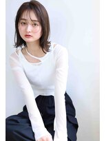 ムウ 難波(MOU)&nbsp;ナチュラルボブ暗めカラーグランマッシュデザイン20代30代40代50