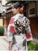 京都五条着付ヘアセット着物レンタル