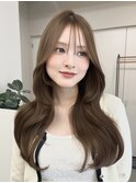 ロングヘアハイレイヤーシースルーバング渋谷美容室