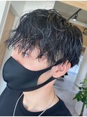 波巻きスパイラルパーマツーブロックツイストパーマメンズヘア