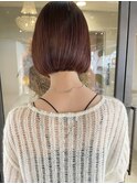 切りっぱなしボブパツッとボブミニボブショートボブオレンジ