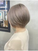 グレージュカラー/ショートボブ/丸みショート