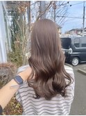 ミルクティーベージュダブルカラーインナーカラー韓国20代前髪