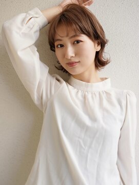 ブゾン(buZon) 【buZon ブゾン】小顔前髪外ハネボブ大人可愛いショコラアッシュ