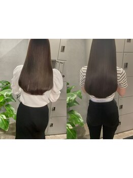 湿気対策にオススメ♪うねり・広がりを解決します☆ii+U式髪質改善ストレート+カット+艶TR\18700