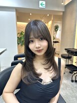 前髪あり髪質改善姫カットセミディカールシアーカラー縮毛矯正