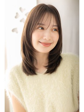 カバーヘア イヴ 戸頭店(COVER HAIR EVE) ミルクティーアッシュ小顔前下がりレイヤーカットZ戸頭30代40代