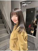 透明感ブリーチなしアッシュカラー韓国風艶感小顔プリカール