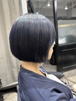 エトラ 渋谷店(etora)&nbsp;前髪 ネイビーボブ 丸みボブ