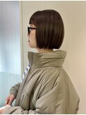 ミニボブ×オリーブベージュ