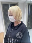 ショートウルフブロンドケアブリーチレイヤーカット髪質改善仙台