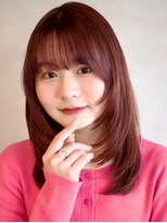 ガーデンヨコハマエスト(GARDEN YOKOHAMA est)&nbsp;ワインレッド フェイスレイヤー ミディアム ワイドバング