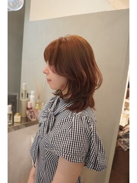 ジーナ  札幌大通(Zina) 美髪＊オレンジベージュ＊ウェーブセミウルフ＊Zina札幌大通