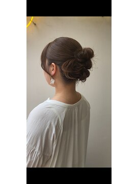 アジールヘア 北千住駅西口店(agir hair) 結婚式お呼ばれヘアセットカチモリハーフアップサイドお団子