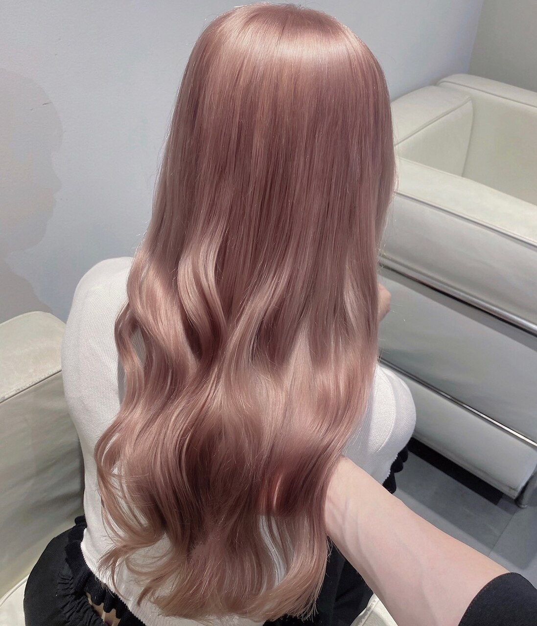 17174ダブルカラーモーブブラウンレイヤーカットココアブラウン