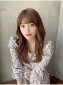 20代30代大人かわいいセミロングヘア★クリスタルベージュ