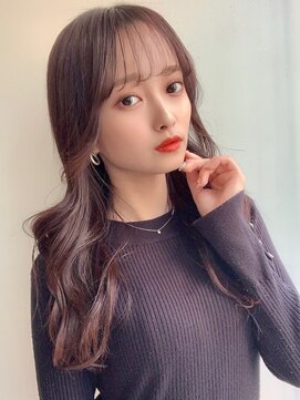 アイユー(ii+U) シースルーバング　暗髪　艶感ゆるふわレイヤー韓国ヘア　ロング