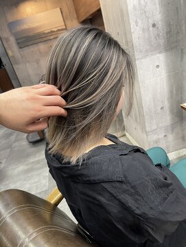 ラフ(LAFF) #バレイヤージュ#グレージュカラー#ボブウルフ#ココアベージュ