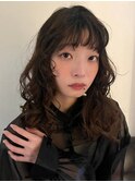 前髪パーマ　ニュアンスパーマ　レイヤーカット【天神/今泉】