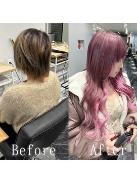 エクステ専門店 あるじゃんすー 水戸店 チェリーピンクパープル#シールエクステ#インナー#韓国#水戸