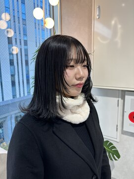 ラピス 福岡天神店(Lapis) 顔周りカット/艶髪/暗髪