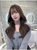 透明感グレージュカラー/韓国くびれヘア/ロングレイヤー/表参道