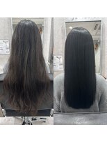 ソヨン 本厚木店(SOYON)&nbsp;縮毛矯正before＆after/ネイビー/暗めカラー/本厚木