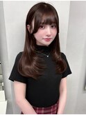 ロングレイヤーハッシュカット顔周りレイヤーカット韓国ヘア