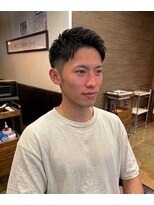 ワンワンオー バーバーショップ 博多店(@110 BARBER SHOP)&nbsp;サイドパートローフェードミドルフェード無造作ヘアナードヘア