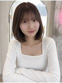 ワンホンレイヤ ー×ダークブルー[デジタルパーマ/ボブ/韓国]
