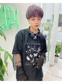 【早瀬忍　梅田中津】パープルカラー×メンズマッシュショート