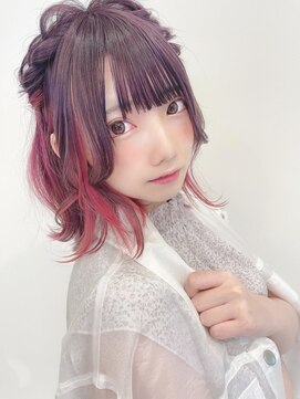 アマンドール(Aman D'or) もこもこアレンジ＊ブルーラベンダー×インナーピンク